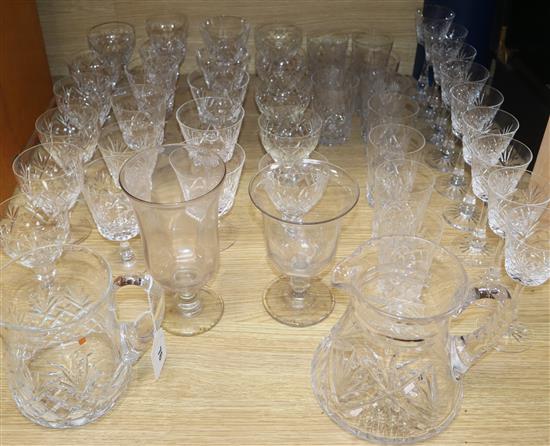 A group of assorted cut glassware